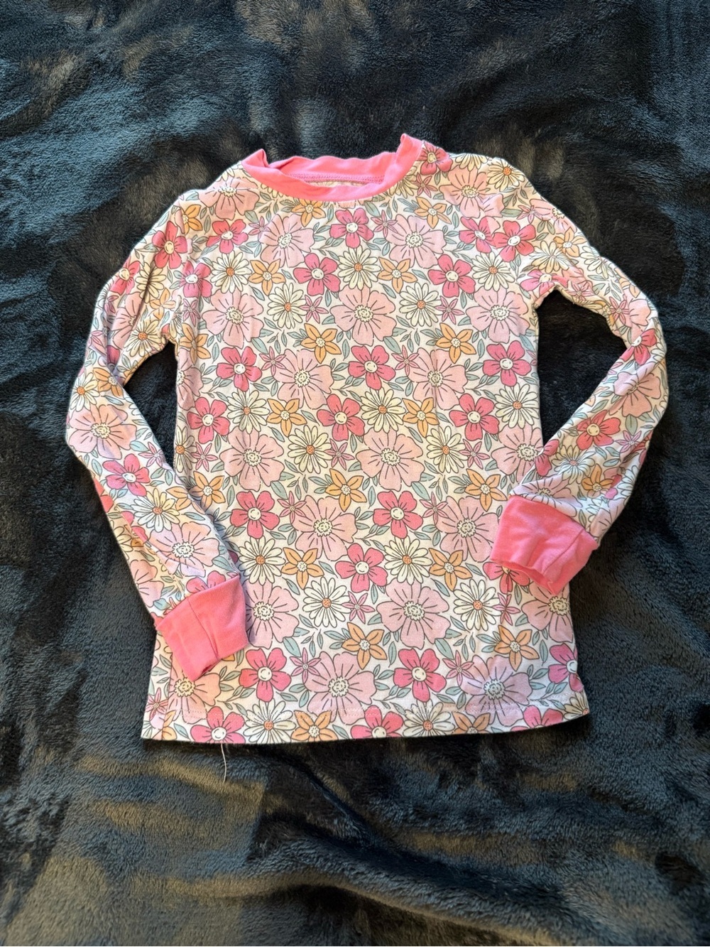 Girls Floral Pink Bamboo Long-Sleeve Pajama Set - Picture 2 of 6